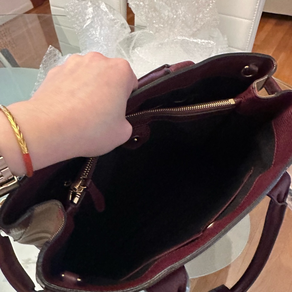 Burberry Deep Red Leather Tote - Picture 11 of 12